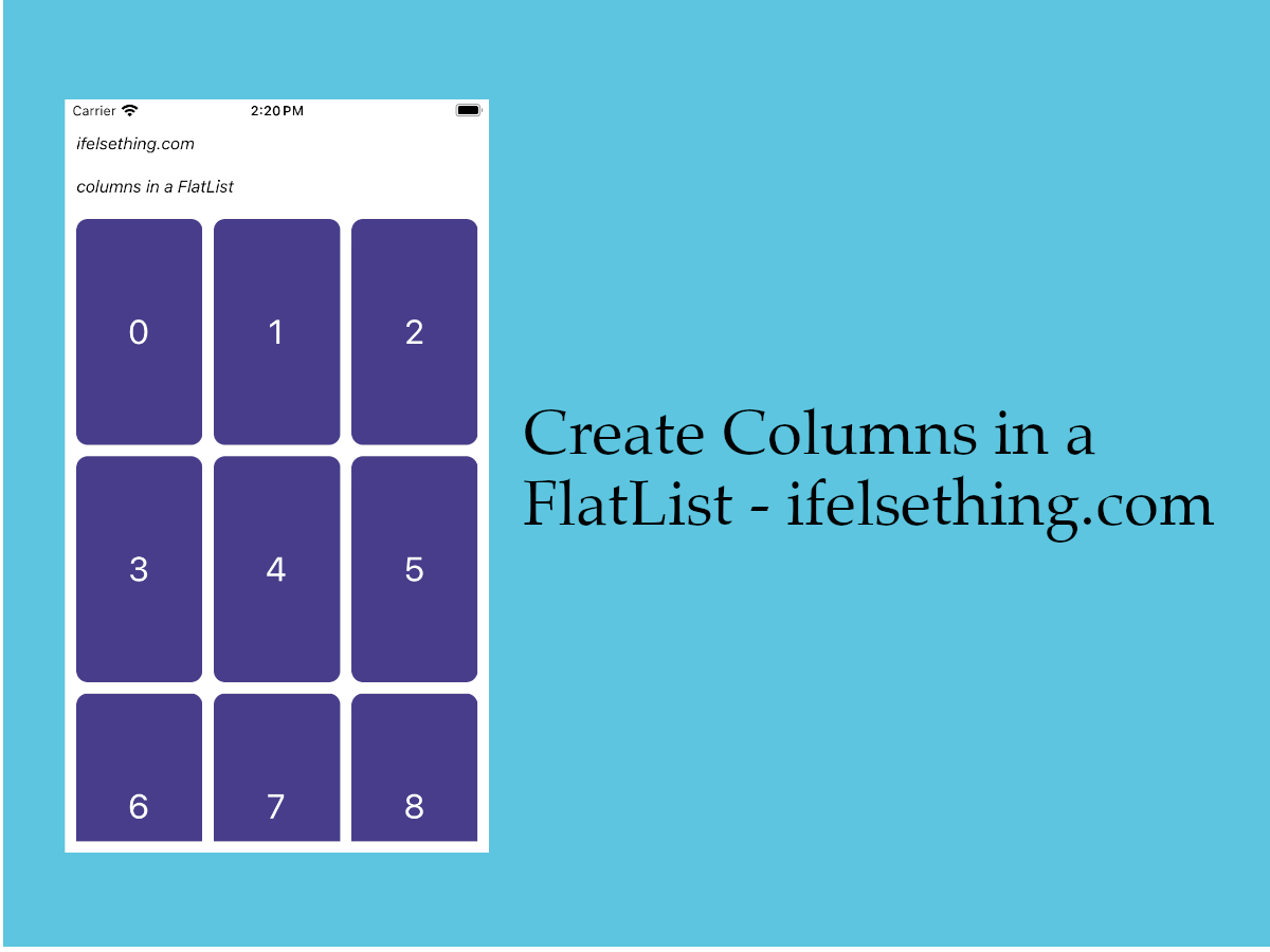 columns in a flatlist