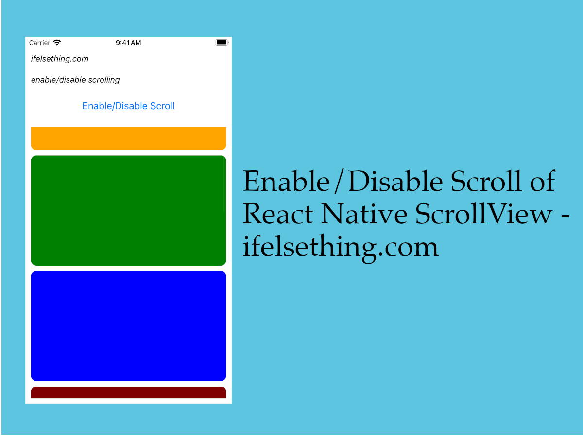 Enable or Disable Scroll of React Native ScrollView