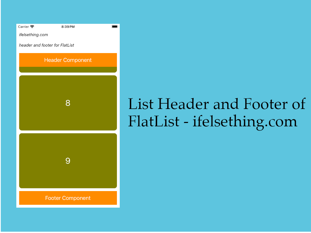 react native flatlist header and footer