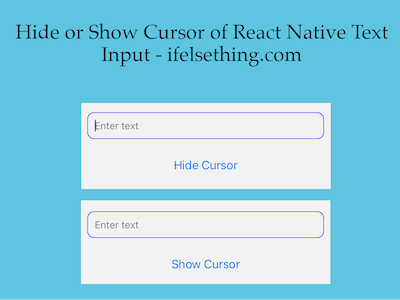 Hide Cursor of React Native Text Input