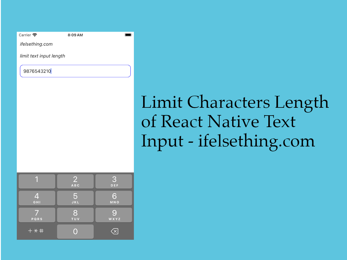 Limit Text Length of React Native TextInput