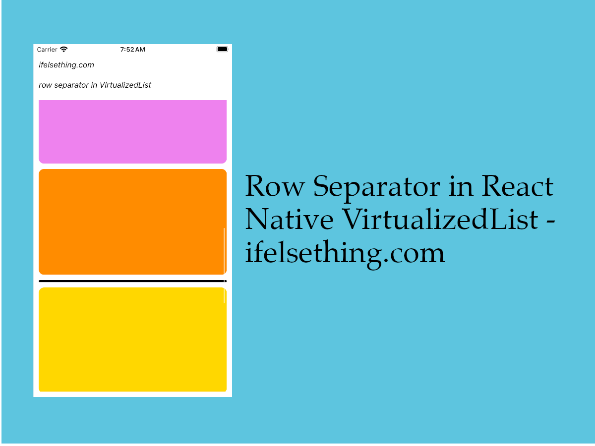Cell Separator in VirtualizedList