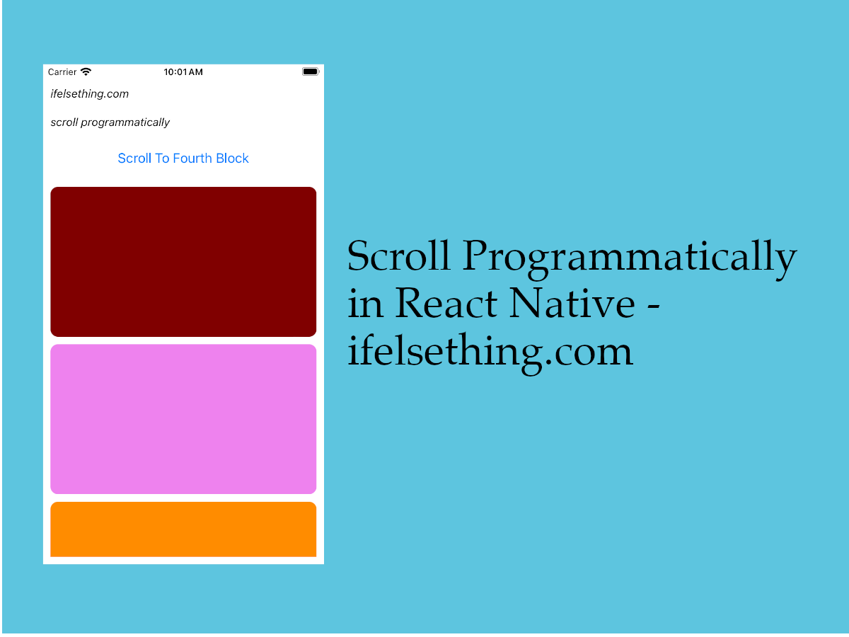 Scroll Programmatically in React Native