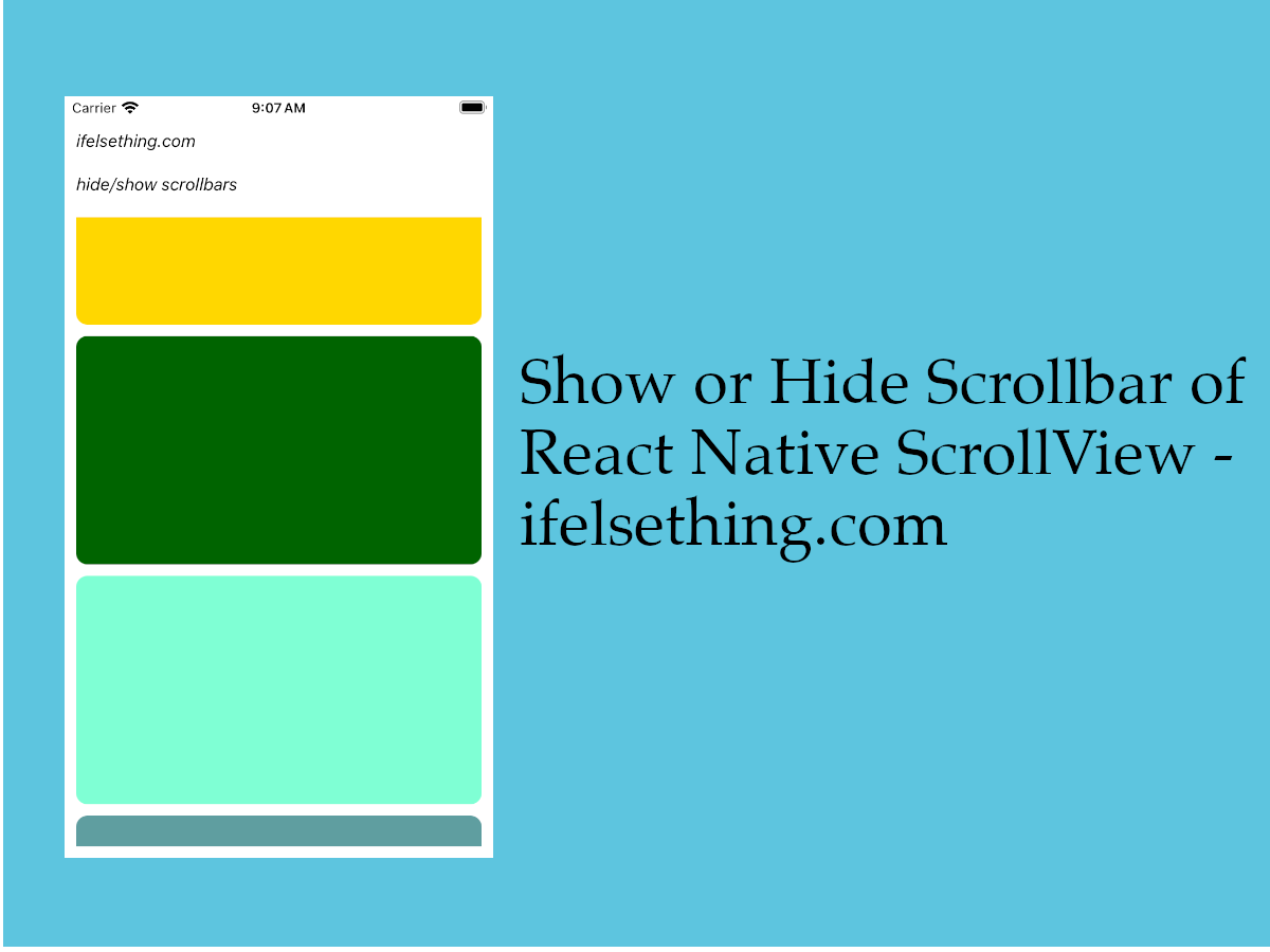 Show or Hide Scrollbar of React Native ScrollView