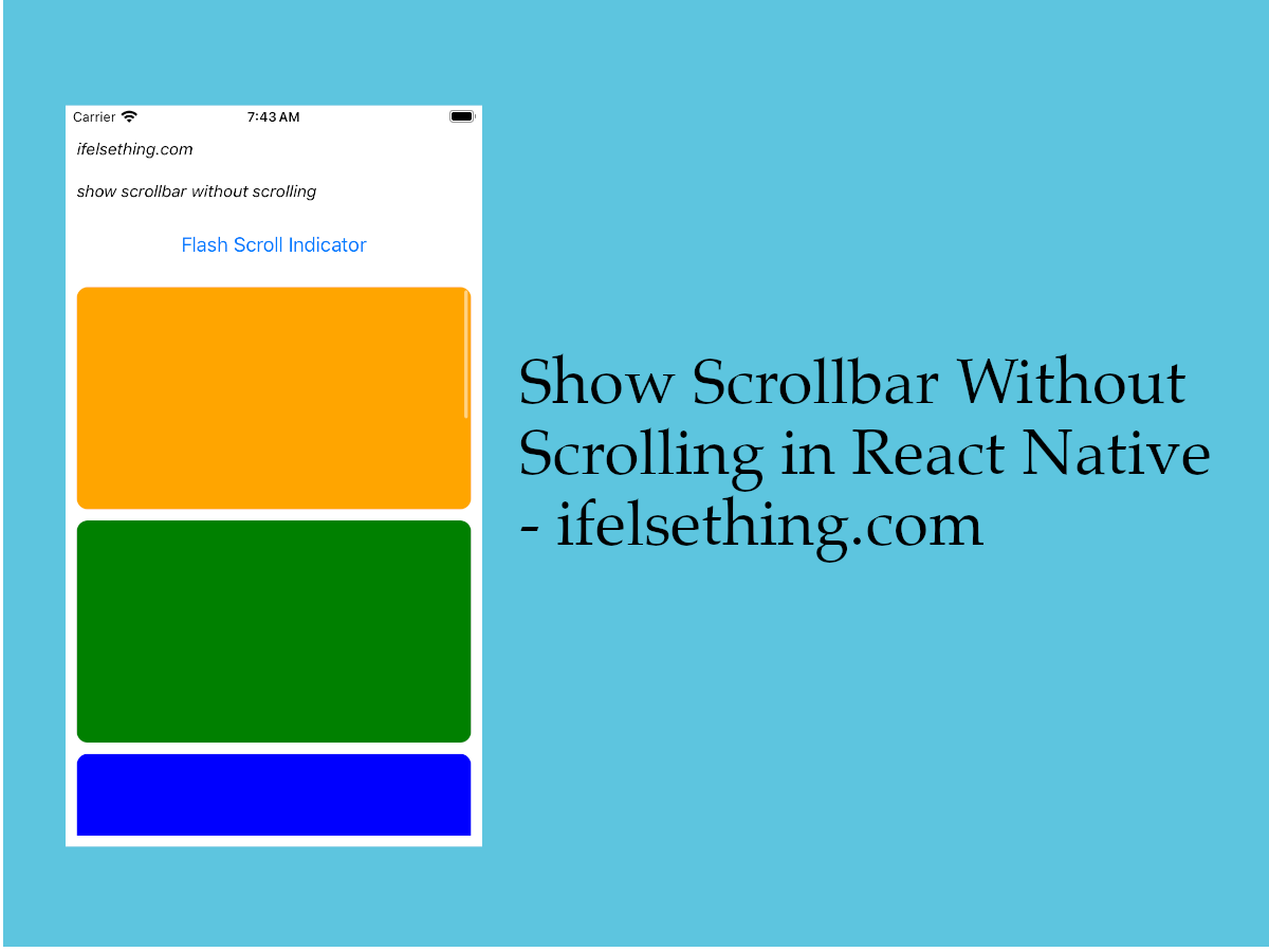 Flash Scrollbar without Scrolling in React Native